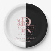 モダンバラ金ゴールド分カスタム割モノグラムR ペーパープレート (正面)