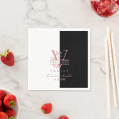 モダンバラ金ゴールド分カスタム割モノグラムV スタンダードカクテルナプキン (インサイチュ)