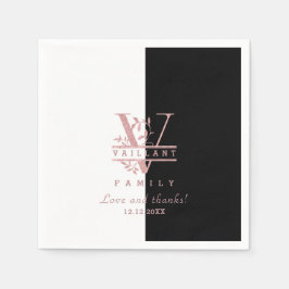 モダンバラ金ゴールド分カスタム割モノグラムV スタンダードカクテルナプキン