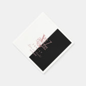 モダンバラ金ゴールド分カスタム割モノグラムV スタンダードカクテルナプキン (角)