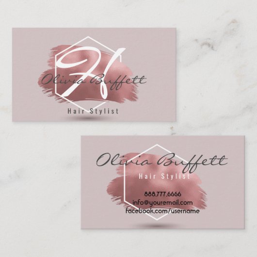 モダンバラ金ゴールド化粧美容師 名刺 (正面/裏面)