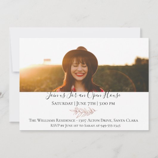 モダンバラ金ゴールド卒業写真の発表 招待状 (裏面)