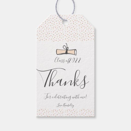 モダンバラ金ゴールド卒業 ギフトタグ (正面)