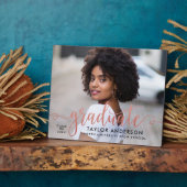 モダンバラ金ゴールド台本大学院写真卒業 フォトプラーク (側面)