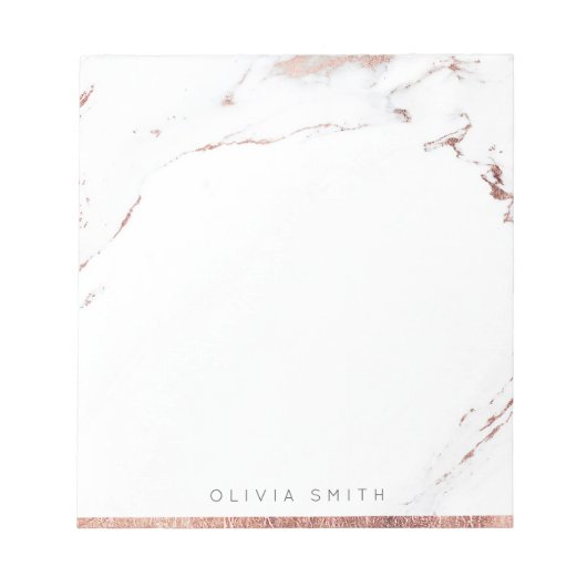 モダンバラ金ゴールド大理石パーソナライズされた文具 ノートパッド (正面)