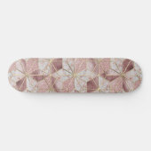 モダンバラ金ゴールド幾何学星花模様 スケートボード (横)