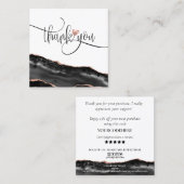 モダンバラ金ゴールド感謝していハートご注文 スクエア名刺 (正面/裏面)