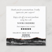 モダンバラ金ゴールド感謝していハートご注文 スクエア名刺 (裏面)