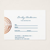 モダンバラ金ゴールド抽象芸術パターンギフトカード (裏面)