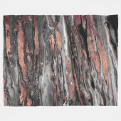 モダンバラ金ゴールド抽象芸術マーブル絵を描化 フリースブランケット (正面(横))