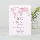 モダンバラ金ゴールド旅行先パスポートブライダル 招待状 (スタンド正面)