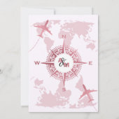 モダンバラ金ゴールド旅行先パスポート婚約 招待状 (裏面)