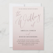 モダンバラ金ゴールド書結婚の 招待状 (正面)