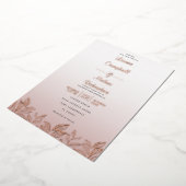 モダンバラ金ゴールド書結婚箔の数 箔招待状 (回転した状態)