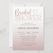 モダンバラ金ゴールド書道ブライダルシャワー 招待状 (正面)