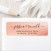 モダンバラ金ゴールド書道差出人住所ラベル ラベル (インサイチュ)