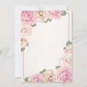 モダンバラ金ゴールド水彩フローラブライダルシャワー 招待状 (裏面)