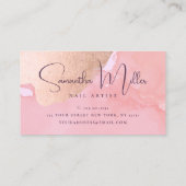 モダンバラ金ゴールド水彩爪、 ネイル 名刺 (裏面)