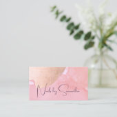 モダンバラ金ゴールド水彩爪、 ネイル 名刺 (スタンド正面)