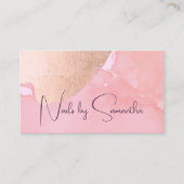 モダンバラ金ゴールド水彩爪、 ネイル 名刺 (正面)