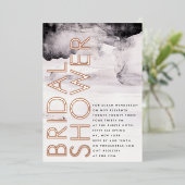 モダンバラ金ゴールド男女兼用ブライダルシャワー 箔招待状 (立ち正面)