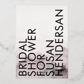 モダンバラ金ゴールド男女兼用ブライダルシャワー 箔招待状 (裏面)