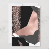 モダンバラ金ゴールド白黒ジオメトリックスウィート16 招待状 (裏面)