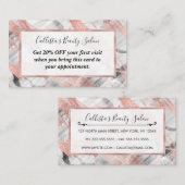 モダンバラ金ゴールド白黒ブラシストローク 割引カード (正面/裏面)