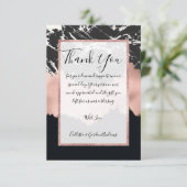 モダンバラ金ゴールド白黒マーブルブラシストローク サンキューカード (スタンド正面)