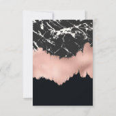 モダンバラ金ゴールド白黒マーブルブラシストローク サンキューカード (裏面)