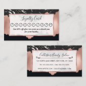 モダンバラ金ゴールド白黒マーブルブラシストローク ロイヤリティカード (正面/裏面)