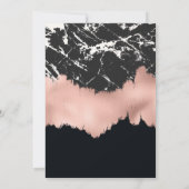 モダンバラ金ゴールド白黒マーブルブラシストローク 招待状 (裏面)