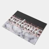 モダンバラ金ゴールド白黒幾何学模様 ドアマット (アングル)