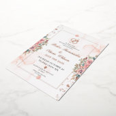 モダンバラ金ゴールド箔結婚式招待状 箔招待状 (回転した状態)