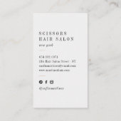 モダンバラ金ゴールド箔美容師シザーロゴ 名刺 (裏面)