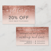 モダンバラ金ゴールド箔赤面グラデーションプロフェッショナル 割引カード (正面/裏面)