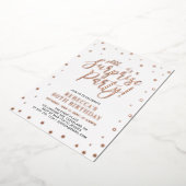 モダンバラ金ゴールド紙吹雪サプライズ誕生日パーティー 箔招待状 (回転した状態)