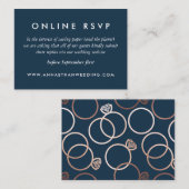 モダンバラ金ゴールド結婚リングや輪のオンラインRSVPカード エンクロージャーカード (正面/裏面)