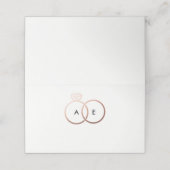 モダンバラ金ゴールド結婚リングや輪モノグラム座席表 プレイスカード (外部開封)