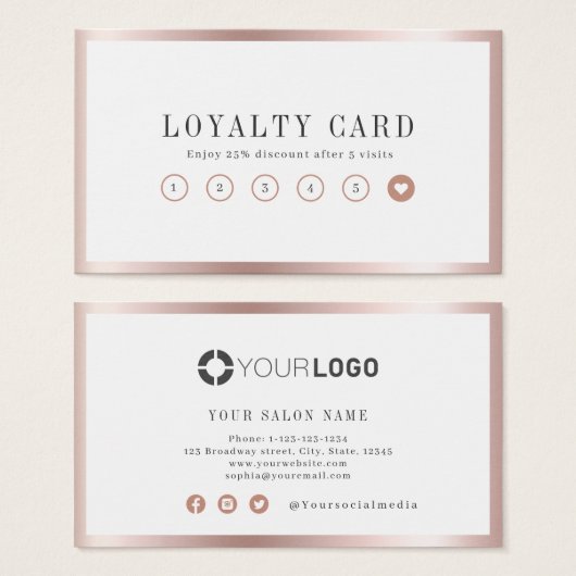 モダンバラ金ゴールド縁どロイヤリティカード (正面&裏面)