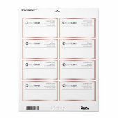 モダンバラ金ゴールド縁どロゴ差出人住所ラベル ラベル (フルシート)