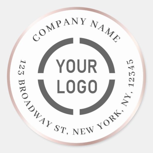 モダンバラ金ゴールド縁どロゴ差出人住所 ラウンドシール (正面)