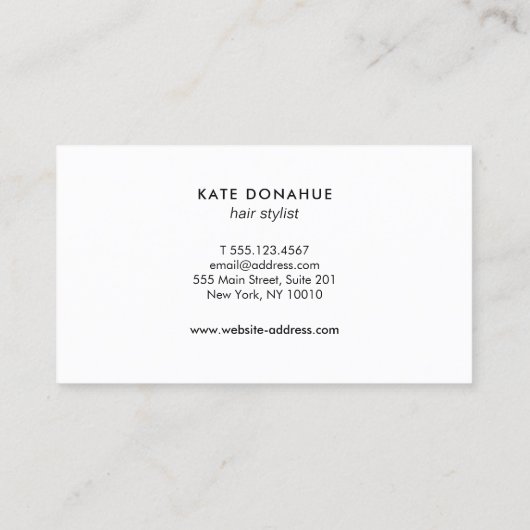 モダンバラ金ゴールド美容師コーム美しいサロン 名刺 (裏面)