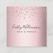 モダンバラ金ゴールド美容師メイクアップアーティストスクリプト スクエア名刺 (正面)