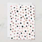 モダンバラ金ゴールド黒水色ドット結婚ズ 招待状 (裏面)