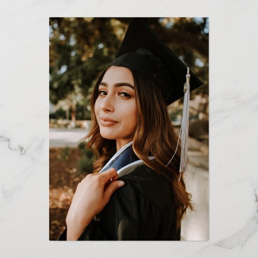 モダンバラ金ゴールド2025年度卒業パーティーのクラス 箔招待状 (裏面)