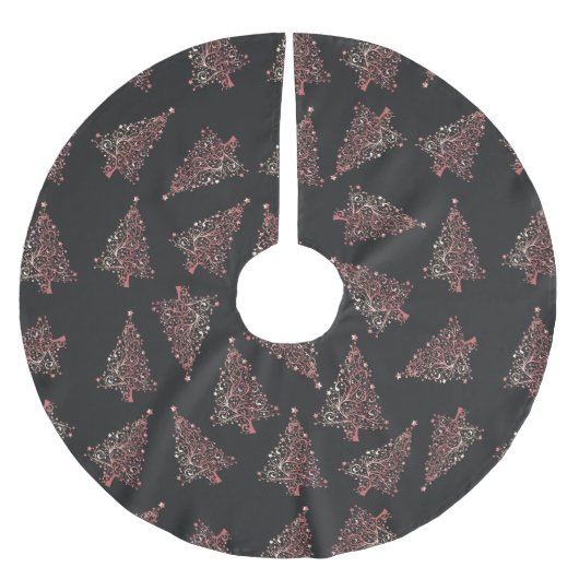 モダンバラ金ゴールド ブラッシュドポリエステルツリースカート (正面)