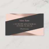 モダンバラ金ゴールド&黒はさみ美容師 名刺 (裏面)