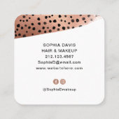 モダンバラ金ゴールド(黒点) スクエア名刺 (裏面)