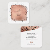 モダンバラ金ゴールド(黒点) スクエア名刺 (正面/裏面)